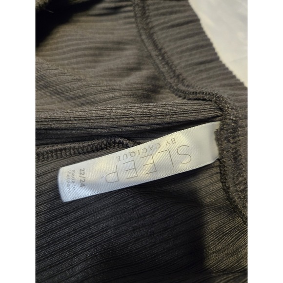 Cacique Wide Leg Sleep Pajama Pants Gray Ribbed Pockets 22/24 Lane Bryant Lounge - Picture 3 of 6